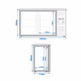 Bar & Dranken koelwerkbank ECO - 1462mm - met 2 deuren - Zwart
