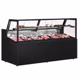 Koeltoonbank - 1955x910mm - 254 liter - kleur zwart - dubbel glas - met 1 planken