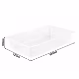 (6 kpl) Polypropeeni GN‑astia GN 1/1 - maitomainen - 3,0 l - 100 mm