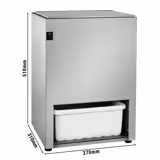 Commercial Ice Crusher - 5kg/min - 140W - Stainless steel - incl. 5kg storage hopper