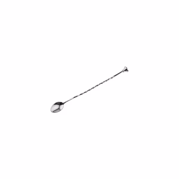 (6 stuks) Barlepel - RVS - met gedraaide steel - met stamper - lengte 270mm
