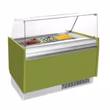 Vetrina Gelato LIAM - 1310mm - Refrigerazione statica - per 10+10x Vasca da gelato da 5 Litri - Hellgrün