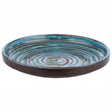 (6 pcs) CANCUN | Plate - Melamine - Ø230mm - Blue/Brown