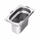 (6 pieces) – Stainless Steel Gastronorm Pan GN 1/9 – Height 100 mm