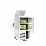 Saladette PREMIUM - 450mm - 1 deurs - met RVS deksel voor GN 1/1