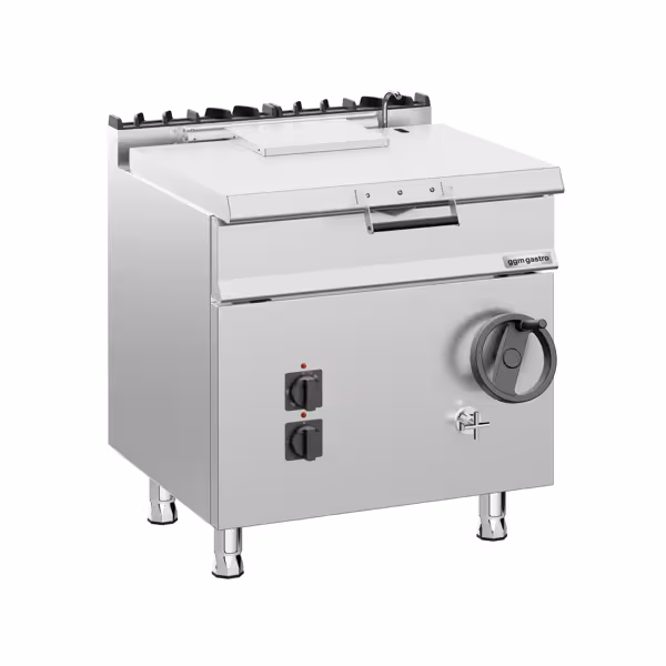 Sartén basculante eléctrica - 60L - 9,0kW - basculación manual (volante) - con grifo de llenado de agua - Fondo 700