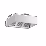 Fali elszívóernyő - 1600 mm - 1100 mm mélység - szűrővel és lámpával - beépített motorral