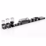 Cutie izotermă (Termobox) BRIDGE - GN 1/1 - acril, melamină, lemn, zinc turnat - 635x425 mm - Înălțime: 310 mm - cu capac roll‑top; suport din lemn; recipient din plastic; tavă din melamină; acumulator de răcire