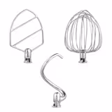 Planetenrührmaschine - 12 Liter - 880 Watt - mit Display, Beleuchtung & 3 Rühraufsätze - Hellelfenbein