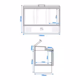 Saladette PREMIUM - 1365mm - 3 glazen deuren - met ingang voor 7x GN 1/3 & Glazen deksel