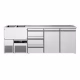 Direct Draw Beer Dispenser / Kegerator PREMIUM - 2500x700mm - 2 Doors & 3 Drawers