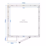 RVS koelcel - 2100x2100mm - 6,90m³ - incl. koelmotor