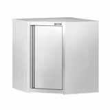 Edelstahl Eck-Wandhängeschrank - 700x700mm - mit Flügeltür - Höhe: 650mm