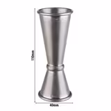 (6 pcs) Jigger double - acier inoxydable - 2,5cl/5cl (25/50 ml) - avec repère(s) 1,5cl/3,5cl