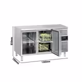 Tezgah Tipi Buzdolabı ECO - 1360x700mm - 2 cam kapılı - fanlı soğutma; dijital termostat; ön panel sağda motorlu