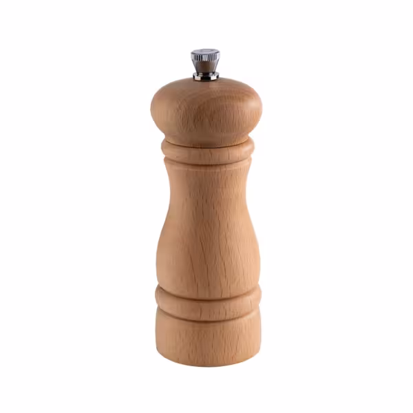 (6 szt.) Młynek do soli - ETERNAL - drewno - Wysokość: 155mm - Beżowy