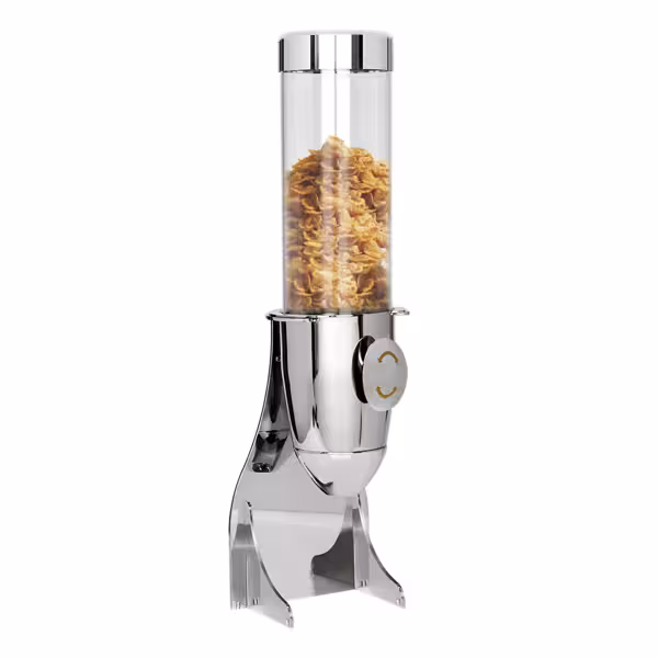 Mısır Gevreği Dispenseri - Tekli - Ø115mm - Dönme Mekanizması - 1 Plastik Hazne - 3,6L