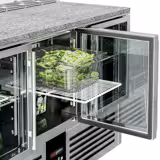 Saladette réfrigérée PREMIUM - 1368mm - 368L - 3 portes vitrées - avec vitrine de comptoir pour 8x GN 1/6