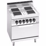 Elektrisk spis 4 x plattor (10,4 kW) + statisk elugn (7,5 kW)