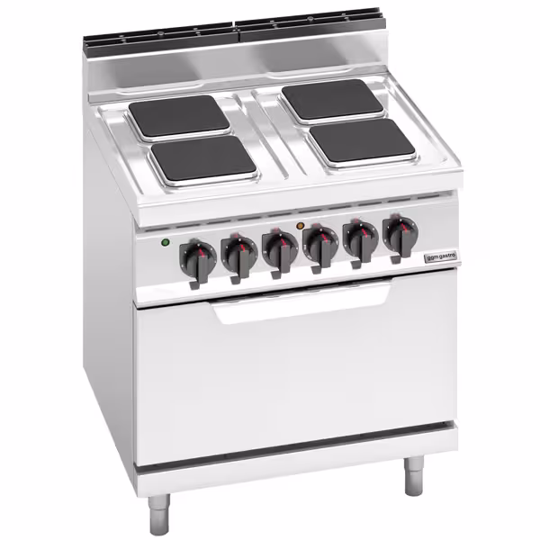 Električni štednjak - Linija 700 - 800x714x1040 mm - 10,4 kW - 4 ploče - samostojeći - s električnom pećnicom statičnom - 7,5 kW - GN 2/1