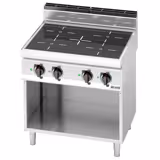 Golvmodell Induktionsspis - Lorenzo 700 - 800x714x1 040 mm - 14,0 kW - 4 värmezoner - öppet underskåp med bottenhylla