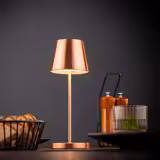 (4 pz) Lampada da tavolo LED ricaricabile - MERLE MINI - dimmerabile a 3 livelli - IP54 - per interno/esterno - Ø 110mm - Rame