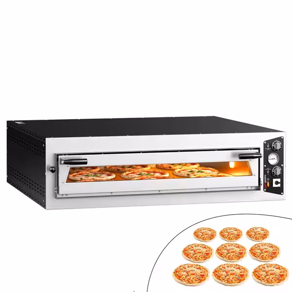 Electric Deck Pizza Oven - Single Deck - Refractory Stone Deck - 9 x Ø 34cm (13.4") - up to 450°C