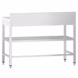 Mesa de trabalho em aço inoxidável PREMIUM - Profissional - 1000x800mm - com prateleira inferior & com painel traseiro & com travessas de reforço