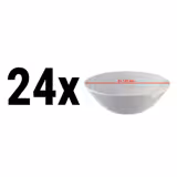 (24 pcs) Dessert Bowl - SEA WAVE - Porcelain - round - Ø 160mm - White