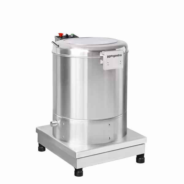 Salatschleuder - 35 Liter - 70kg/h - 370 Watt - 1400rpm - Edelstahl - inkl. Ablassrohr