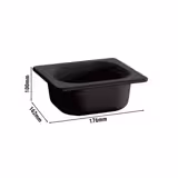 (6 pcs) Melamine Gastronorm Tray GN 1/6 - ECO - Black - 1L - Depth: 100mm