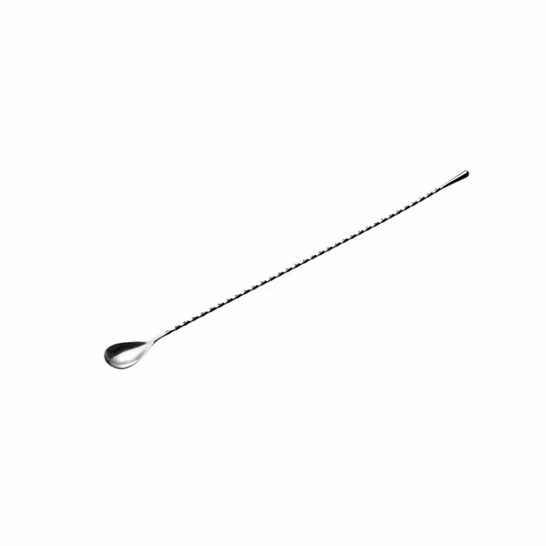 (6 pcs) Professional Bar Spoon - Stainless Steel - with Twisted Stem - Length 400mm