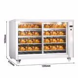Warmhoudvitrine - 2,0kW - met glazen schuifdeuren voorzijde & 8 schappen - 1395x910x1020mm