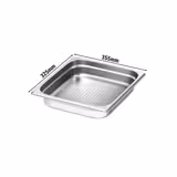 (1 piece) - Stainless steel GN container 2/3 - perforated - height 65 mm
