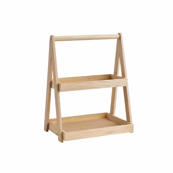 Etagère - VALO - 2-tier - Angular - Oak wood - Height: 445mm