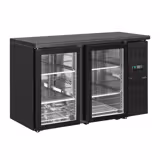 Hűtött munkaasztal ECO - 1462x513 mm - 250 liter - 2 üvegajtó, digitális termosztát, ventilációs hűtés & automatikus leolvasztás - fekete