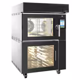 Elektrisch Bakkerij heteluchtoven met stoomfunctie - Touchscreen - 5x 600x400mm - incl. rijskast - met wateraansluiting - zonder platen - zwart