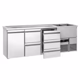 Comptoir de bar réfrigéré PREMIUM - 2500x700mm - 1 porte & 5 tiroirs