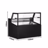 Mostrador refrigerado - 1330mm - 250 litros - con iluminación LED y 1 estante