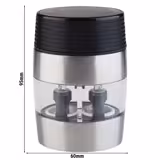 (6 Stück) 2in1 Salz & Pfeffermühle - Edelstahl - Höhe: 95mm - Silber
