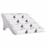 Buffetstandaard - RVS, chroom hoogglans - rechthoekig - 330x435mm - 12-laags - Hoogte: 150mm - passend voor 90x90mm kommetjes - incl. 12 melamineschaaltjes