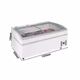 Koel- & vrieseiland - 1520x920mm - 400 liter - Glazen schuifdeksel