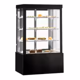 Vitrine de comptoir réfrigérée - 950L - 1200mm - Double vitrage - avec 3 étagères - portes coulissantes vitrées arrière - Noir