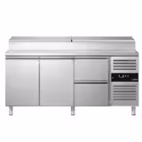 Stół chłodniczy do pizzy PREMIUM - 1795x700mm - z 1 parą drzwi i 2 szufladami - na 8x GN 1/3 - z pokrywą stalową