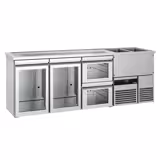 Biertheke PREMIUM - 2500x700mm - 2 Glastüren & 2 Glasschubladen