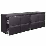 Πάγκος μπαρ και ποτών ECO - 2542mm - με 8 συρτάρια - μαύρο