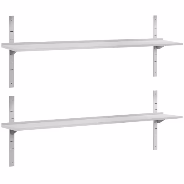 Dubbele RVS wandplank ECO - 2000x400mm