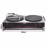Crêpes-Gerät - mit 2 Platten - Ø 400mm inkl. Teigverteiler