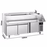 Cocktail voorbereidingstafel - 1600mm - 235L - 1 deur, 2 lades & 230V stopcontact