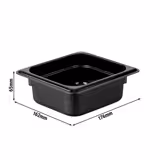 (6 Stück) Polycarbonat GN-Behälter 1/6 - Schwarz - Höhe: 65mm